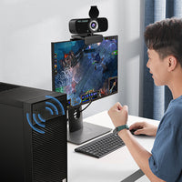 1080P HD Webcam Plug and Play USB Web Camera with Built-in Mic and Auto Focus Privacy Cover for PC/Laptop