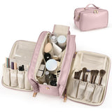 Large Capacity Travel Makeup Bag Portable Cosmetic and Toiletry Organizer Pink