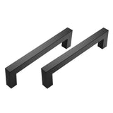 2PCS 12mm Square Stainless Steel Kitchen Cabinet and Door Handle Black