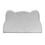 Non Slip Pet Feeding Mat Thick Silicone with Raised Edge Spill Guard Gray