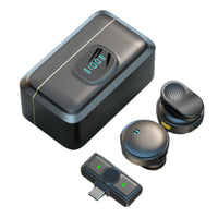 Wireless Lapel Microphone Lavalier Magnetic Mount Mic for Vlog  Streaming Type-C Interface Style