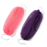 2Pcs African Style Net Bath Sponge Quick-Drying Nylon Scrubbers Purple and Pink