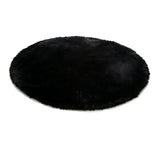 Round Plush Area Rug Soft Fluffy Floor Mat with Dotted Backing for Bedroom Living Room Sofa Area Home Decor Black