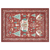 Christmas Crystal Velvet Area Rug Vintage Non Slip Living Room Style 1