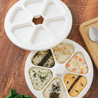 6-Hole Onigiri Mold Triangle Rice Ball Mold Bento Press Maker Mold Kitchen Tool White
