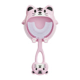 3Pcs U-Shaped Toothbrushes Cute Animal Shaped Toothbrushes with Holder for Kids