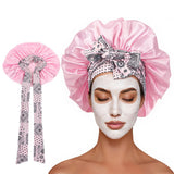 Double Layer Satin Sleep Bonnet Cap for Curly and Braided Hair Pink