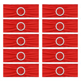 30PCS Elastic Chair Sashes Bows with Buckle Spandex Chair Bands for Weddings Parties Meetings Red