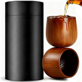2PCS Wooden Bourbon Whiskey Glasses Tumbler Set – Gifts for Men