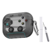 Case Cover for AirPods 4 Case Cover with Pressable Button Safety Lock & Phone Stand Clear Black