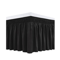 Wrap Around Bed Skirts Dust Ruffles Bed Skirt with Adjustable Elastic Belt Black