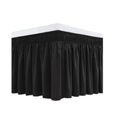 Wrap Around Bed Skirts Dust Ruffles Bed Skirt with Adjustable Elastic Belt Black