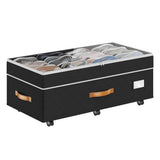 Large Under Bed Storage with Wheels Lid Handle Foldable Bin for Clothes