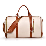 Foldable Duffel Bag Travel Garment Bag with Mini Pocket White