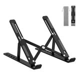 Foldable Laptop Tablet Stand Aluminum Portable 6 Height Levels Black