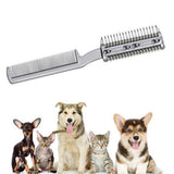 Two-Sided Pet Grooming Comb with Razor for Dog & Cat Fur Trimming