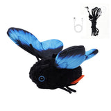 Butterfly Cat Toy Electric Flapping Wings 3 Modes with Touch Activation Blue