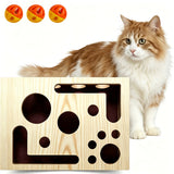 New Cat Nail File Enrichment Box Cat Scratch Puzzle Enrichment Box with Bell Balls for Cats