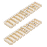 2Pcs Belt and Tie Hangers for Closet Organizer with 20 Hooks Beige