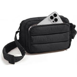 Large Capacity Lightweight Down-Feel Crossbody Bag for Commute Travel Sports Black