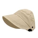 2PCS Wide Brim Quick Dry Foldable Sun Hat with Ponytail Opening and Hook