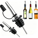 12Pcs Liquor Pour Spout With Dust Caps - Bottle Pourers for Alcohol Silver
