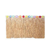 Straw Color Table Skirt 300x75cm with Tassels for Hawaiian Beach Party