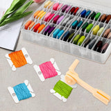 Embroidery Floss Cross Stitch Organizer Storage Box with 1 Winder 100 Bobbins