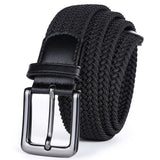 Mens Belt  Braided Stretch Golf Belt for Golf Pants Casual Shorts Jeans Black
