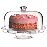 6 IN 1 Modern Design Multi Functional Cake Stand & Dome Plastic Cover Salad Bowl