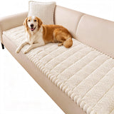 Non Slip Couch Covers for Dogs Fuzzy Pet Couch Covers for Furniture Protector Washable Cream