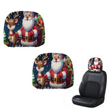 2 PCS Double Sided Christmas Auto Seat Headrest Covers Style 1