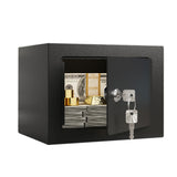 Small Secure Box with Key Lock for Cash Jewelry Black