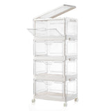 4 Tier Clear Storage Bins with Lids for Bedroom Living Room