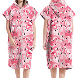 Hooded Zip Up Changing Robe Adult Microfiber Beach Towel Poncho Style 3