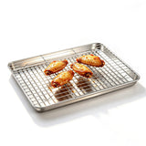 304 Stainless Stee Baking Sheet with Rack Set for Oven and Air Fryer