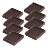 8 PCS Rubber Furniture Leg Floor Protectors with Anti Slip Textured Base Brown