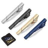 4 PCS Tie Clips for Men Metal Tie Pins with Storage Box