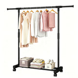 Clothing Rack Rolling Garment Rack Sturdy Portable Wardrobe Rack for Hanging Clothes