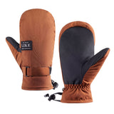 Pair of Adult Winter Ski Mittens Snow Gloves Ski Gloves Water-resistant Mittens Brown
