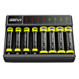 8-Slot Smart Battery Charger with LED Display for 1.2V AA/AAA NiMH Rechargeable Batteries