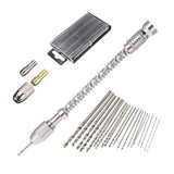20 PCS Hand Twist Drill Pin Vice Mini Micro Bit Jewellery High Speed Steel for Model Craft DIY
