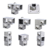 8 Piece Square Tube Connector 25x25mm Aluminum Alloy