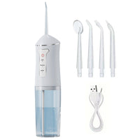 Cordless Electric Water Flosser Teeth Cleaner with 4 Jet Tips Irrigator White