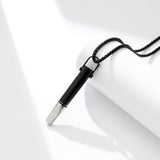 Mindfulness Breathing Necklace Stress Relief Pendant Stainless Steel Anxiety Breathe Necklace Black
