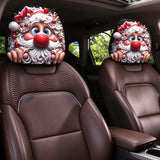 2 PCS Double Sided Christmas Auto Seat Headrest Covers Style 2
