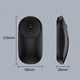 Wireless Keyboard Mouse Set Foldable Tri-Mode Bluetooth 2.4G Black