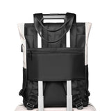 2-in-1 Laptop Tote Backpack Convertible Daypack with USB Charging Port for Work Travel Black