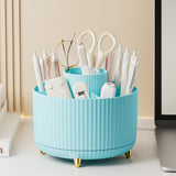 360 Degree Rotating Desk Organizer Dual-Purpose Pencil Pen Holder for Office School Sky Blue