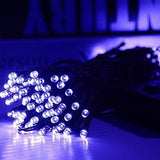 Garden Decoration Solar String Lights Outdoor with 8 Modes Blue